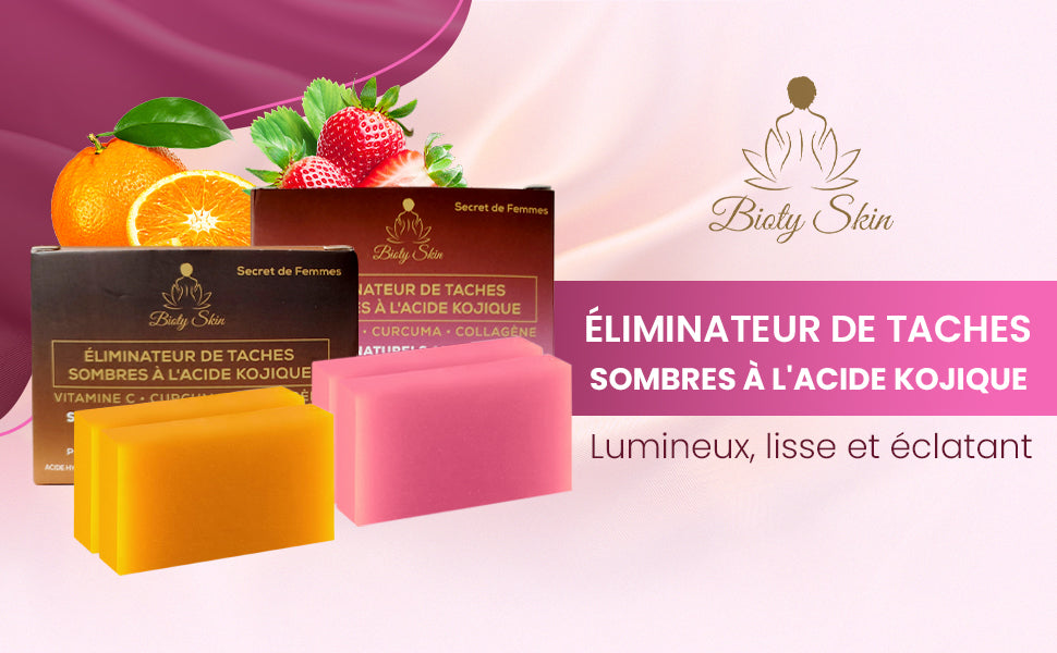 Savon Éclaircissant Naturel Curcuma & Kojique – Pack de 2 Barres aux Vitamines et Complexe Japonais