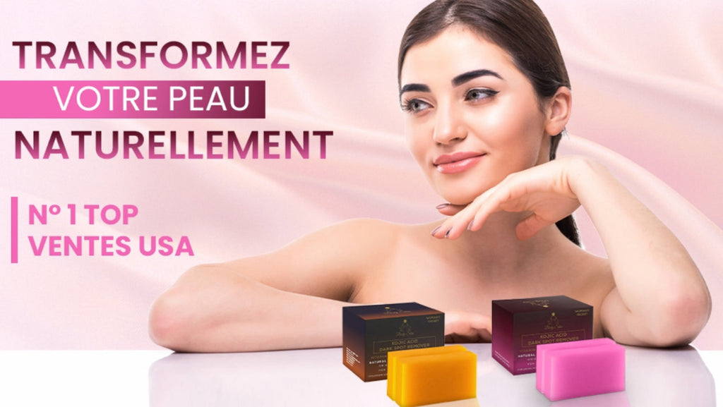 Savon Éclaircissant Naturel Curcuma & Kojique – Pack de 2 Barres aux Vitamines et Complexe Japonais